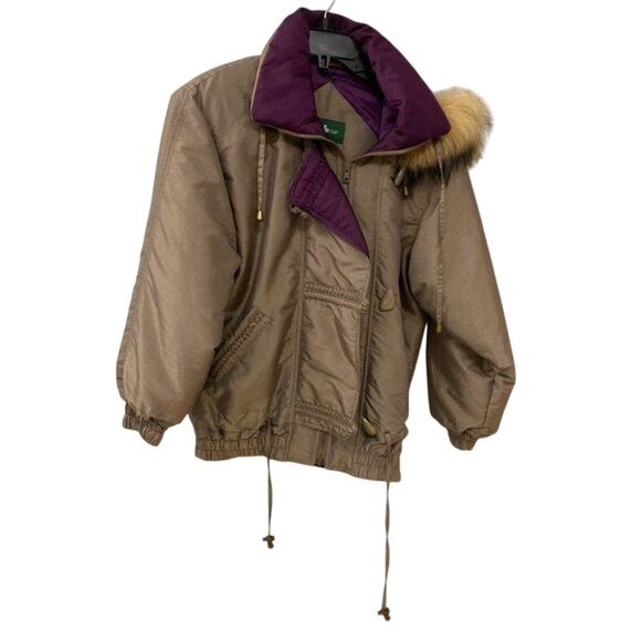 Women’s‎ S Hunt Club Bomber Jacket w/ Fox Fur Hood Festival VTG Y2K Winter